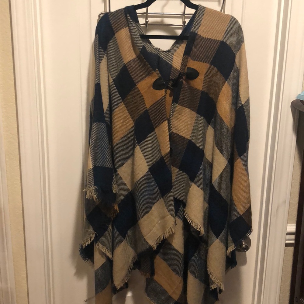 Autumn Colored Poncho Wrap
